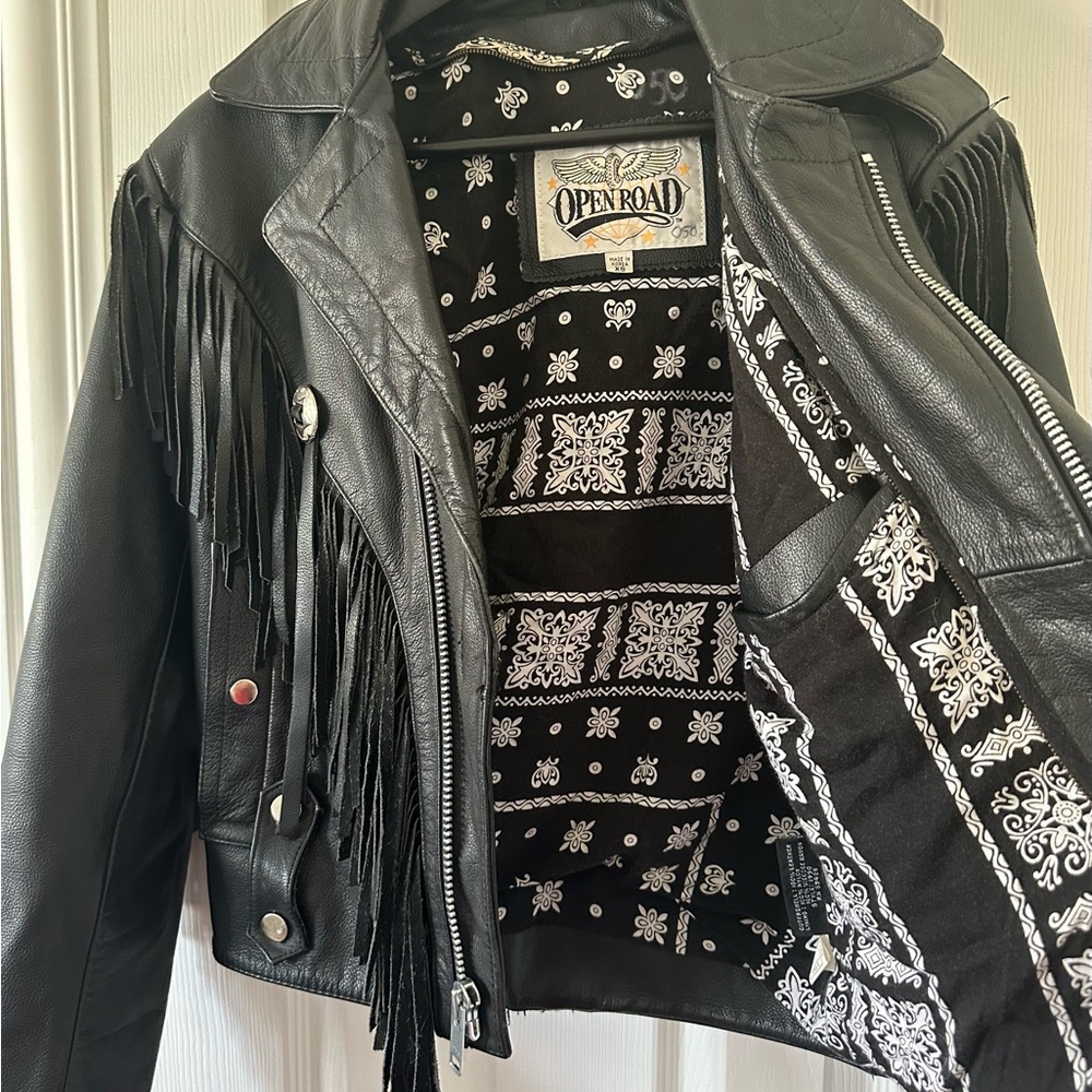 Vintage Leather Fringe Jacket - Picture 3 of 5